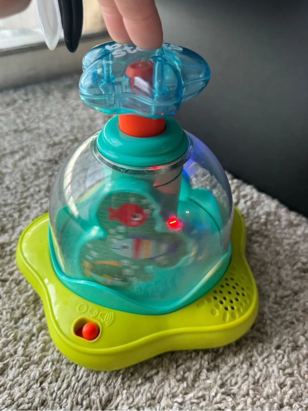 Bright Starts Light Up Musical Spinning Top Toy Baby Toddler Sensory Toy